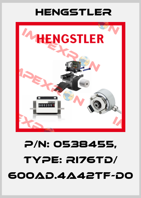 p/n: 0538455, Type: RI76TD/ 600AD.4A42TF-D0 Hengstler