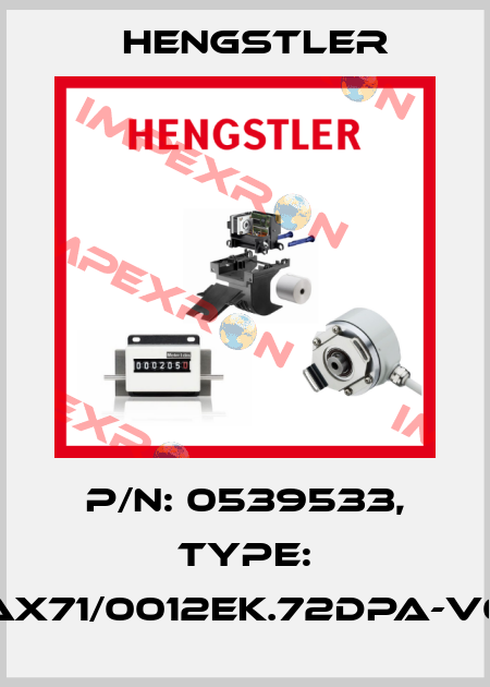 p/n: 0539533, Type: AX71/0012EK.72DPA-V0 Hengstler