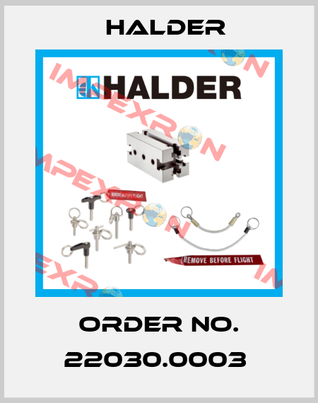 Order No. 22030.0003  Halder