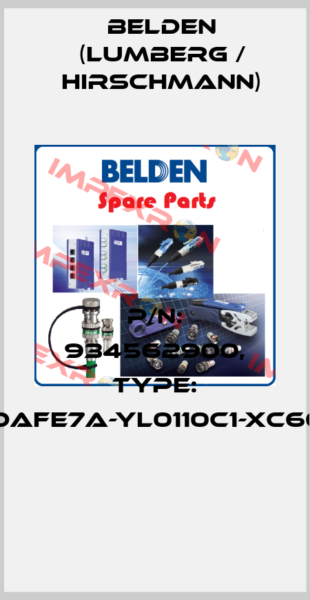 P/N: 934562900, Type: GAN-DAFE7A-YL0110C1-XC607-AD  Belden (Lumberg / Hirschmann)
