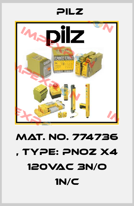 Mat. No. 774736 , Type: PNOZ X4 120VAC 3n/o 1n/c Pilz