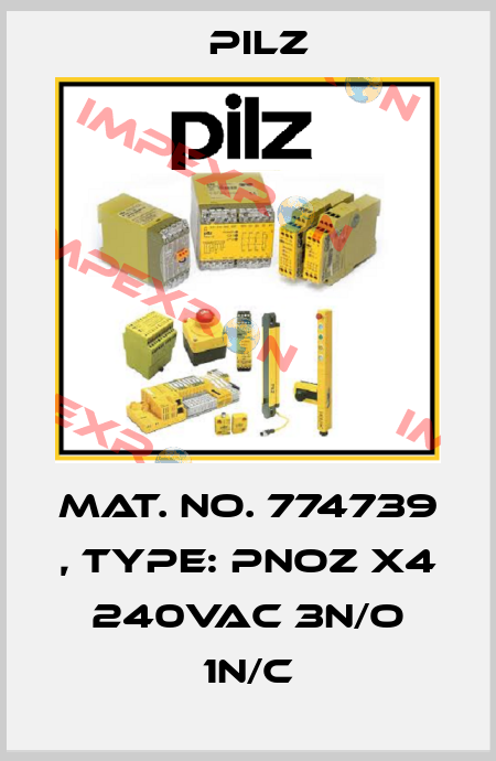 Mat. No. 774739 , Type: PNOZ X4 240VAC 3n/o 1n/c Pilz