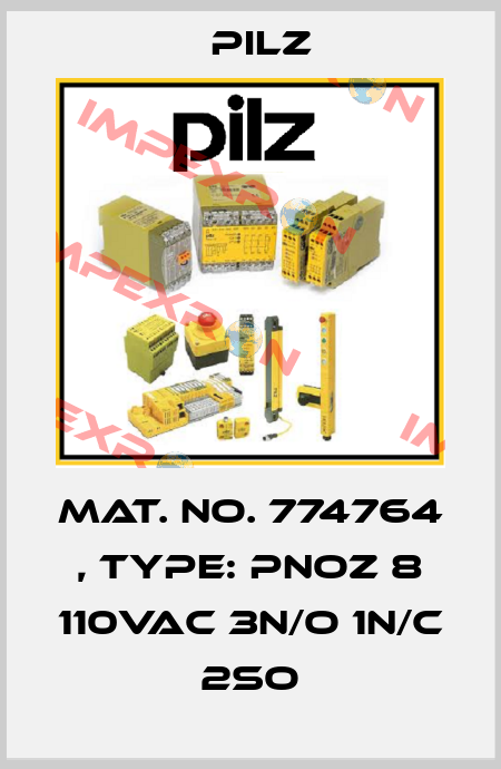 Mat. No. 774764 , Type: PNOZ 8 110VAC 3n/o 1n/c 2so Pilz