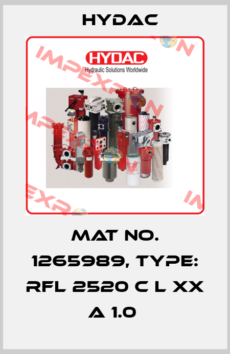 Mat No. 1265989, Type: RFL 2520 C L XX A 1.0  Hydac