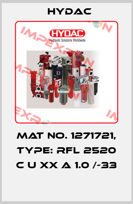 Mat No. 1271721, Type: RFL 2520 C U XX A 1.0 /-33  Hydac