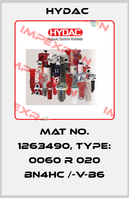 Mat No. 1263490, Type: 0060 R 020 BN4HC /-V-B6 Hydac