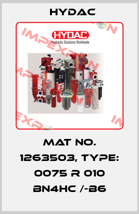 Mat No. 1263503, Type: 0075 R 010 BN4HC /-B6 Hydac