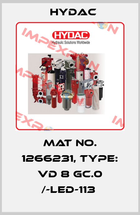 Mat No. 1266231, Type: VD 8 GC.0 /-LED-113  Hydac