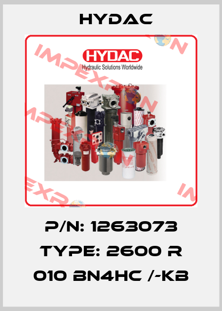 P/N: 1263073 Type: 2600 R 010 BN4HC /-KB Hydac