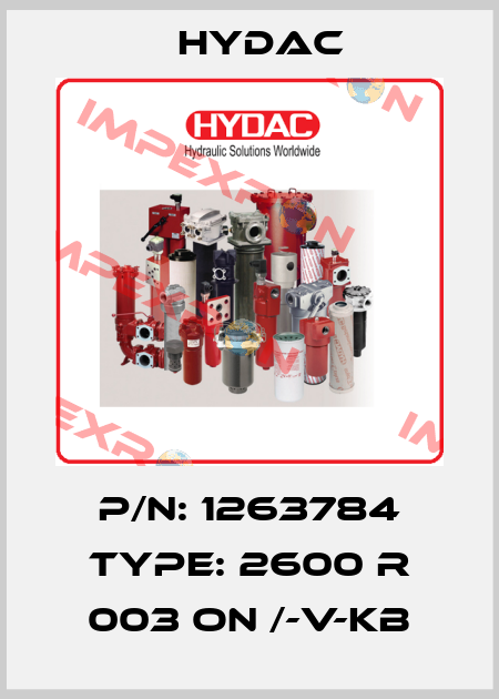 P/N: 1263784 Type: 2600 R 003 ON /-V-KB Hydac