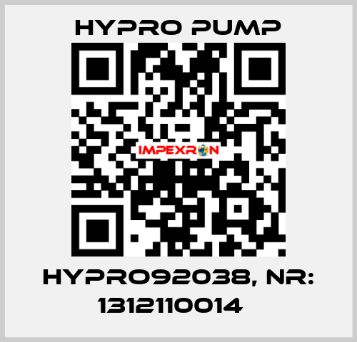 HYPRO92038, Nr: 1312110014   Hypro Pump