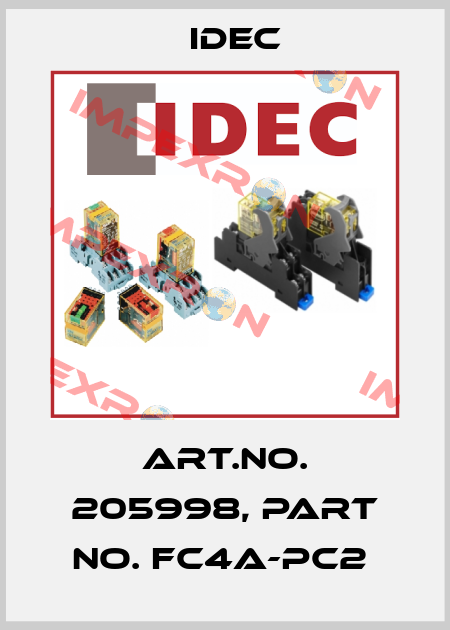 Art.No. 205998, Part No. FC4A-PC2  Idec