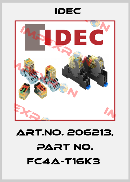 Art.No. 206213, Part No. FC4A-T16K3  Idec