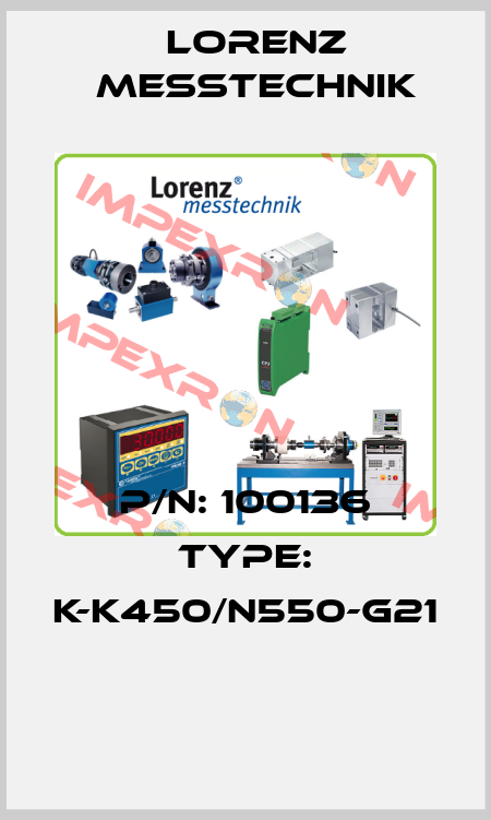 P/N: 100136 Type: K-K450/N550-G21  LORENZ MESSTECHNIK