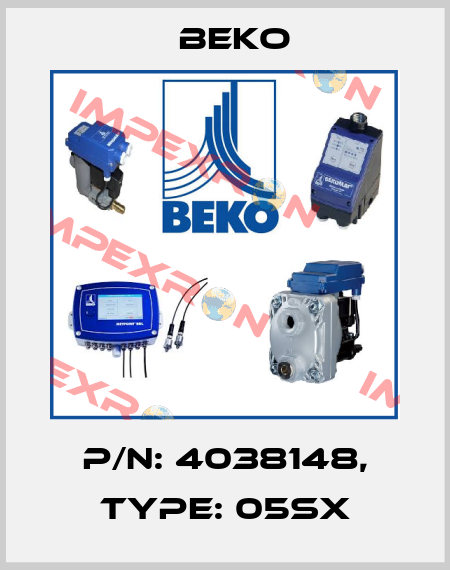 P/N: 4038148, Type: 05SX Beko