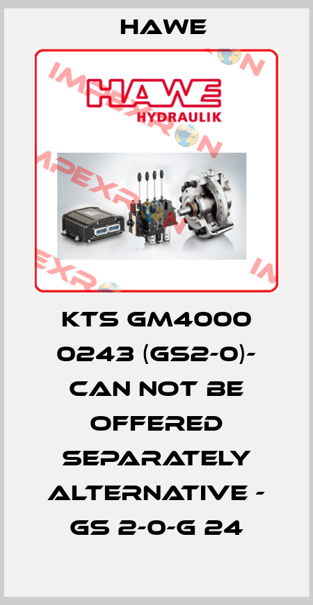 KTS GM4000 0243 (GS2-0)- can not be offered separately alternative - GS 2-0-G 24 Hawe