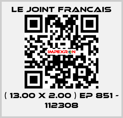 ( 13.00 X 2.00 ) EP 851 - 112308 LE JOINT FRANCAIS