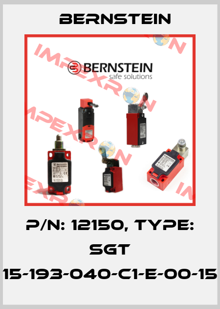 P/N: 12150, Type: SGT 15-193-040-C1-E-00-15 Bernstein
