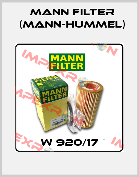 W 920/17 Mann Filter (Mann-Hummel)