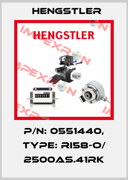 p/n: 0551440, Type: RI58-O/ 2500AS.41RK Hengstler