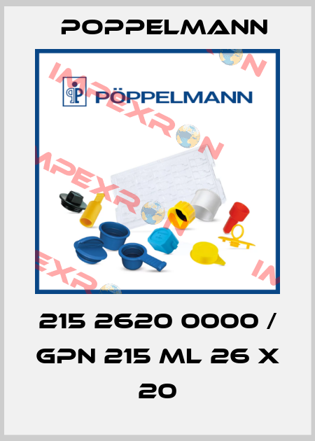 215 2620 0000 / GPN 215 ML 26 x 20 Poppelmann
