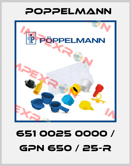 651 0025 0000 / GPN 650 / 25-R Poppelmann