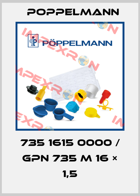 735 1615 0000 / GPN 735 M 16 × 1,5 Poppelmann