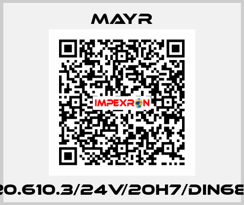 6/820.610.3/24V/20H7/DIN6885-1 Mayr