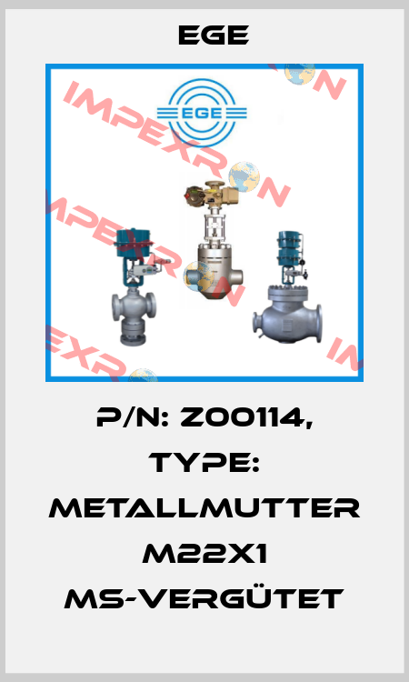 p/n: Z00114, Type: Metallmutter M22x1 MS-vergütet Ege