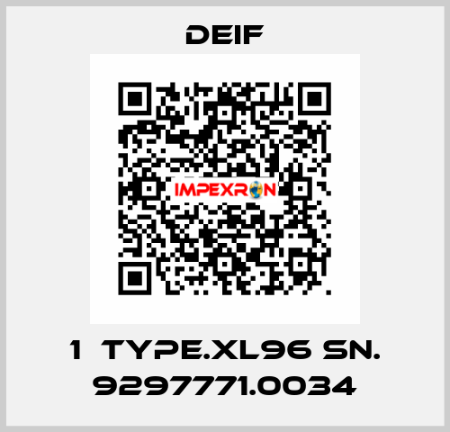 1  TYPE.XL96 SN. 9297771.0034 Deif