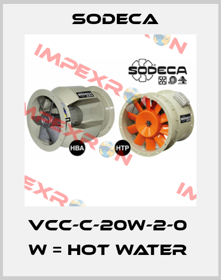 VCC-C-20W-2-0  W = HOT WATER  Sodeca