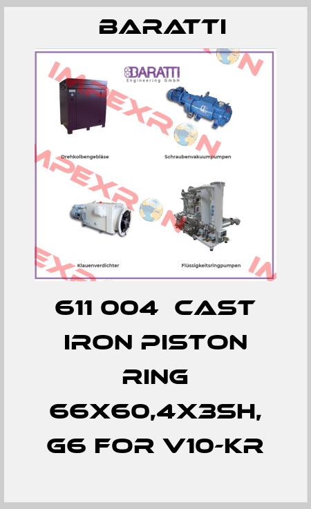 611 004  cast iron piston ring 66x60,4x3SH, G6 for v10-kr Baratti