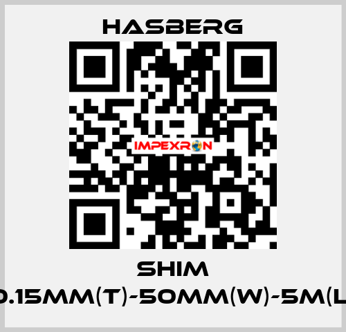 SHIM 0.15MM(T)-50MM(W)-5M(L) Hasberg