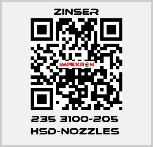 235 3100-205  HSD-nozzles  Zinser