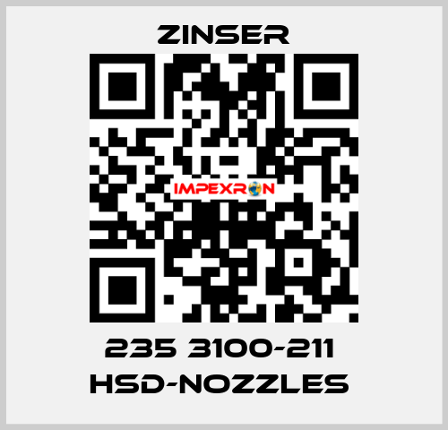 235 3100-211  HSD-nozzles  Zinser