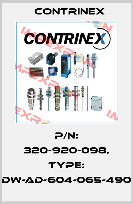 p/n: 320-920-098, Type: DW-AD-604-065-490 Contrinex