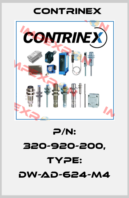 p/n: 320-920-200, Type: DW-AD-624-M4 Contrinex