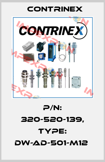 P/N: 320-520-139, Type: DW-AD-501-M12  Contrinex