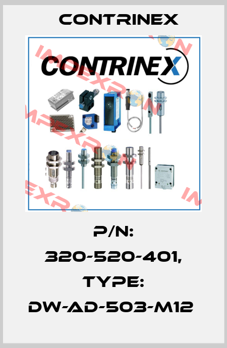 P/N: 320-520-401, Type: DW-AD-503-M12  Contrinex