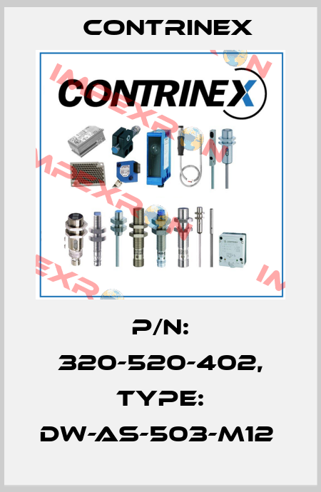 P/N: 320-520-402, Type: DW-AS-503-M12  Contrinex