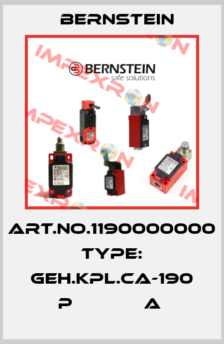 Art.No.1190000000 Type: GEH.KPL.CA-190 P             A  Bernstein