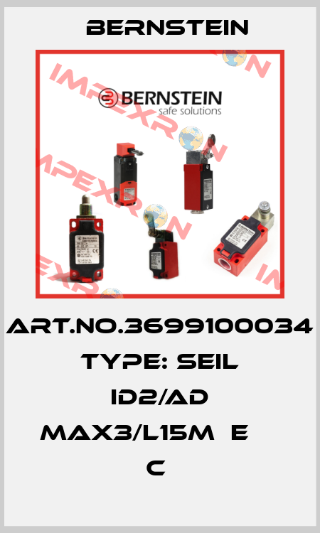 Art.No.3699100034 Type: SEIL ID2/AD MAX3/L15M  E     C  Bernstein