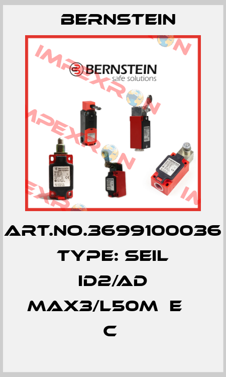 Art.No.3699100036 Type: SEIL ID2/AD MAX3/L50M  E     C  Bernstein