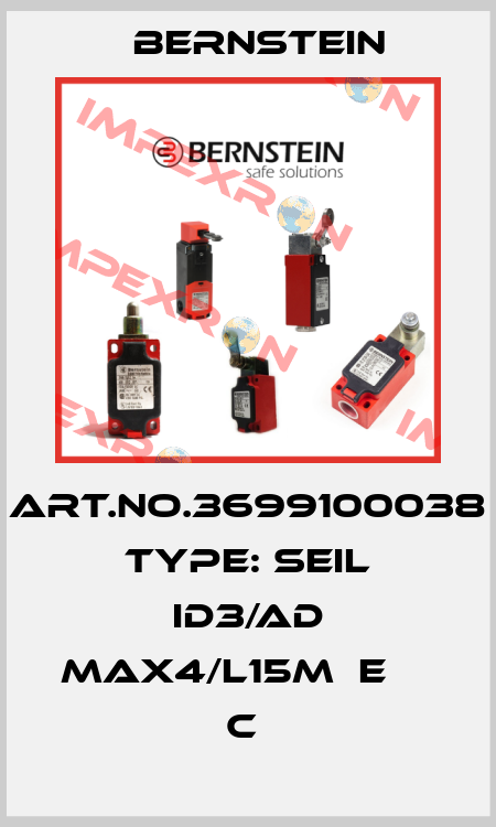 Art.No.3699100038 Type: SEIL ID3/AD MAX4/L15M  E     C  Bernstein