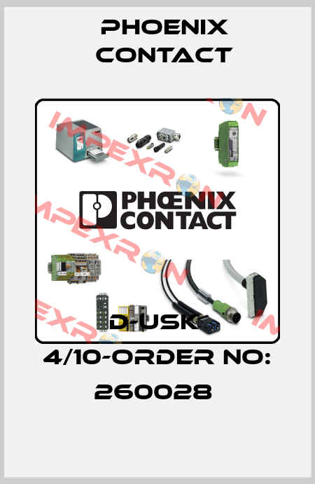 D-USK  4/10-ORDER NO: 260028  Phoenix Contact