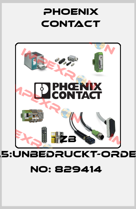 ZB 3,5:UNBEDRUCKT-ORDER NO: 829414  Phoenix Contact
