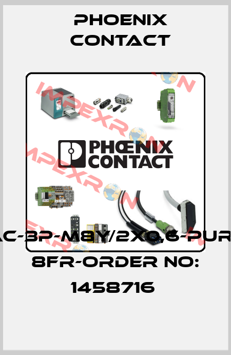 SAC-3P-M8Y/2X0,6-PUR/M 8FR-ORDER NO: 1458716  Phoenix Contact