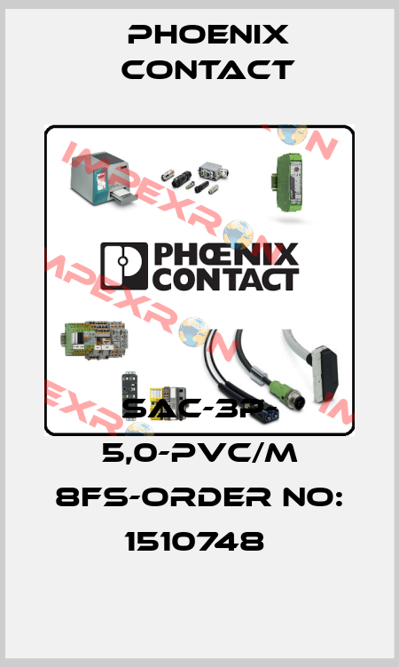 SAC-3P- 5,0-PVC/M 8FS-ORDER NO: 1510748  Phoenix Contact