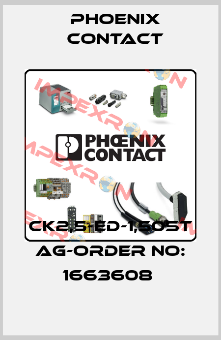 CK2,5-ED-1,50ST AG-ORDER NO: 1663608  Phoenix Contact