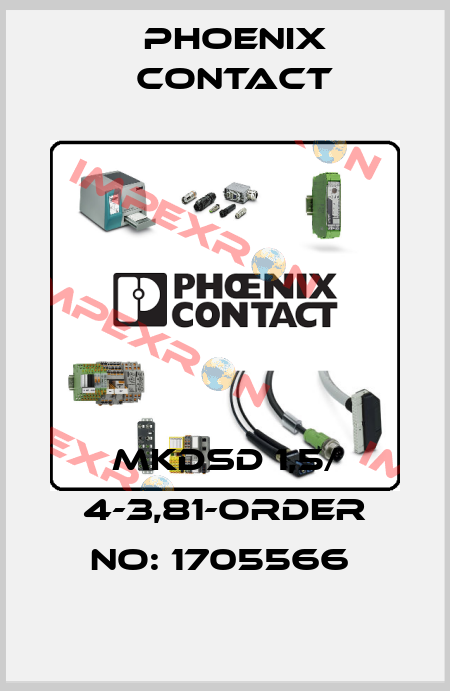 MKDSD 1,5/ 4-3,81-ORDER NO: 1705566  Phoenix Contact